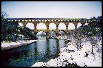 Le Pont-du-Gard sous la neige