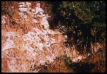 L'aqueduc le long du champ.